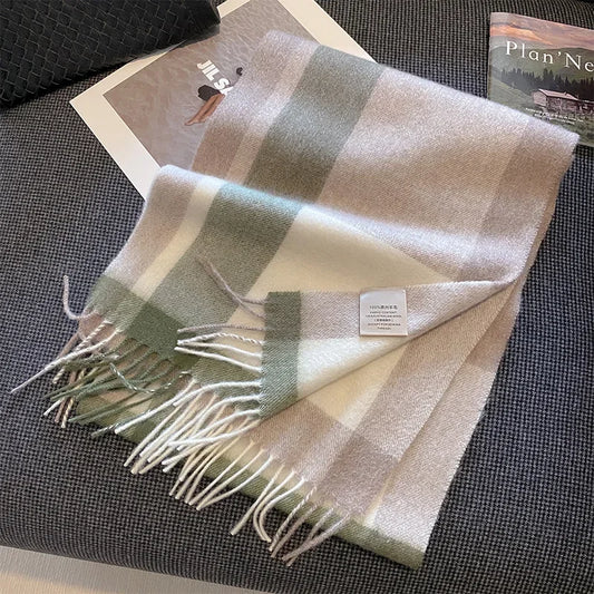 High-Quality 100% Wool Scarf | Women's Classic Soft Cashmere Muffler | EnigmaParis