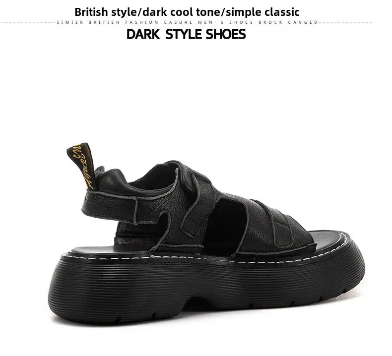Men's Fashionable Genuine Leather Sandals 2023 Summer New Style Casual Sports Shoes Soft Bottom Anti-Slip Slippers