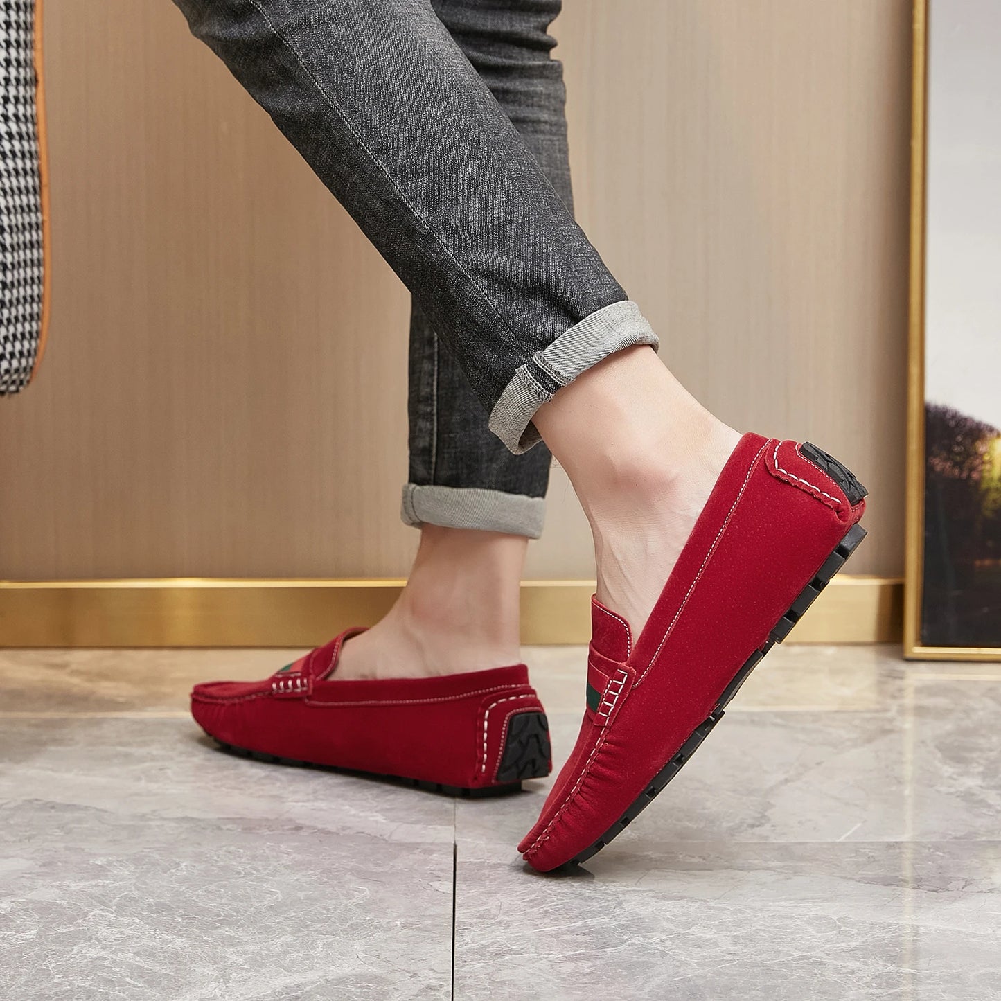 Men Suede Loafers | Comfortable Slip on Moccasins