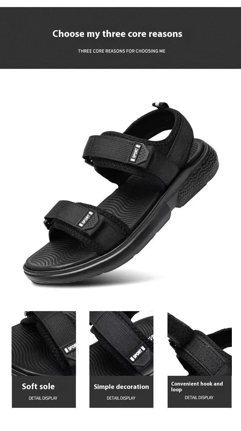 A Pair of Non-Slip Men's Sandals for Summer New Wear-Resistant Breathable Simple White-Soled Men's Business Beach Shoes