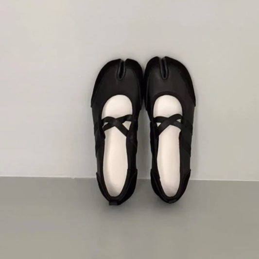 Black Silver Red Ballet Flats Trainers Women Split Toe Ballerina Tabi Walking Sneakers Woman Mary Jane Shoes Footwear Summer