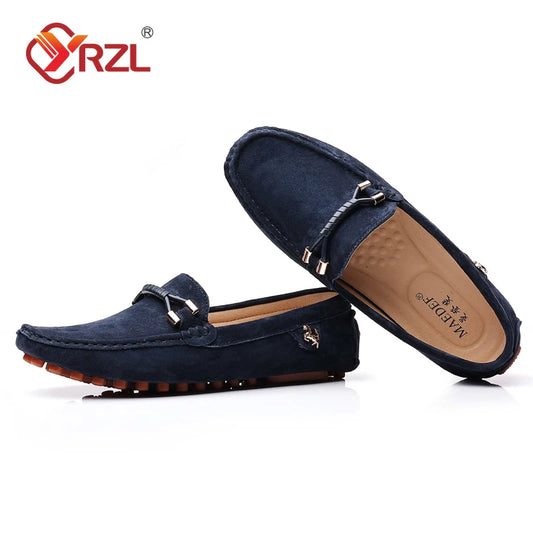 Men Suede Leather Loafers Shoes | Slip on Non-slip Driving Loafers for Men