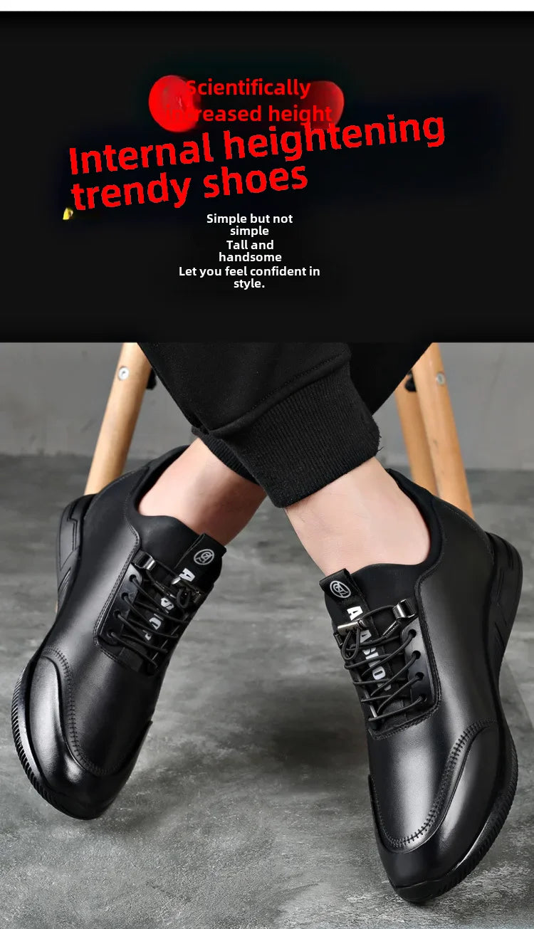 Invisible Height Increasing Leather Shoes
