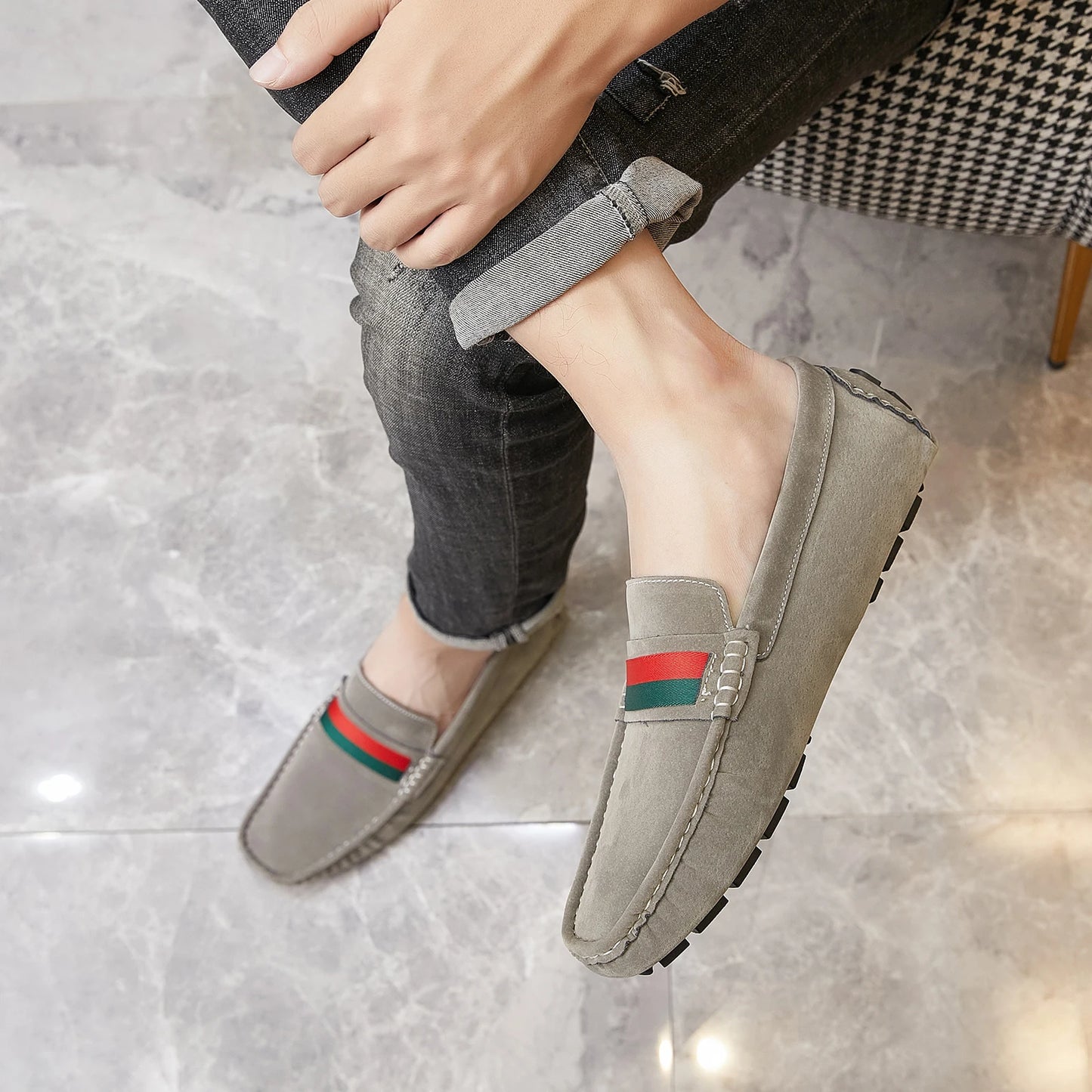 Men Suede Loafers | Comfortable Slip on Moccasins