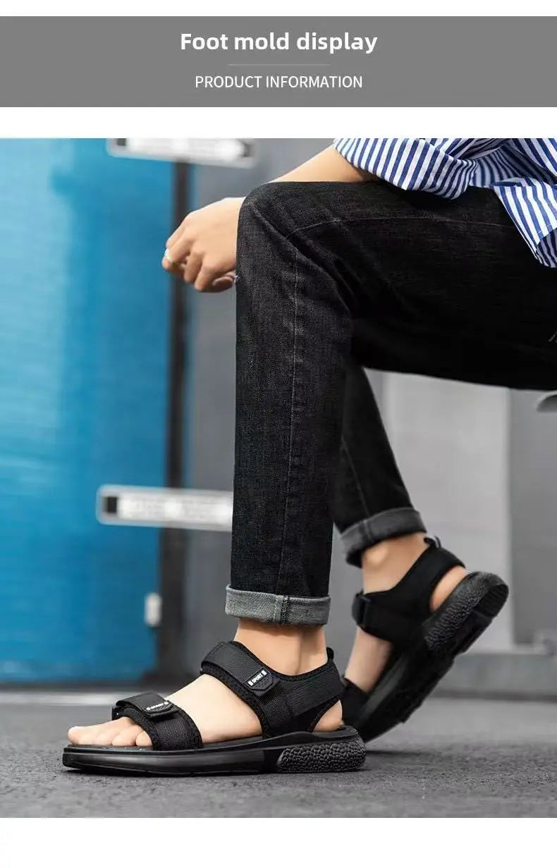 A Pair of Non-Slip Men's Sandals for Summer New Wear-Resistant Breathable Simple White-Soled Men's Business Beach Shoes