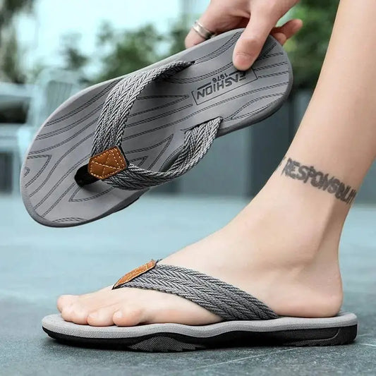 Men's Flip Flops Casual Beach Shoes Large Size Men Sandals Summer Leisure anti slip Leisure anti slip