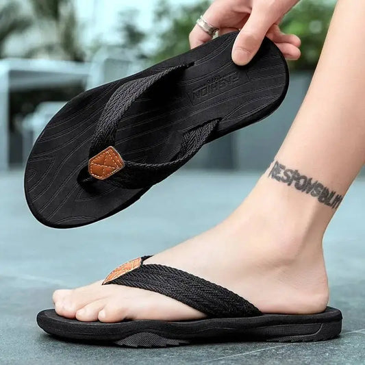 Men's Flip Flops Casual Beach Shoes Large Size Men Sandals Summer Leisure anti slip Leisure anti slip