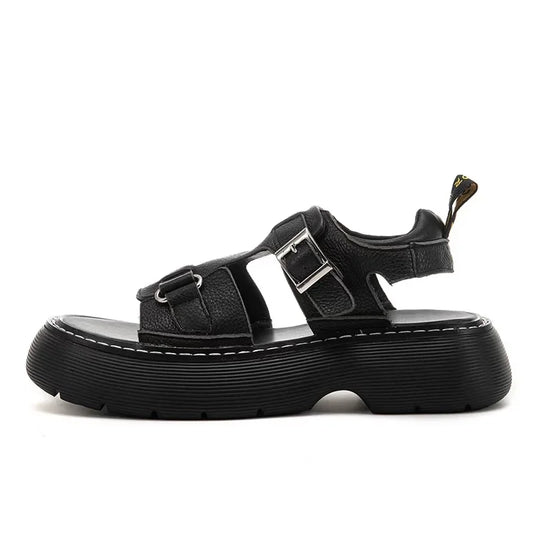 Men's Fashionable Genuine Leather Sandals 2023 Summer New Style Casual Sports Shoes Soft Bottom Anti-Slip Slippers