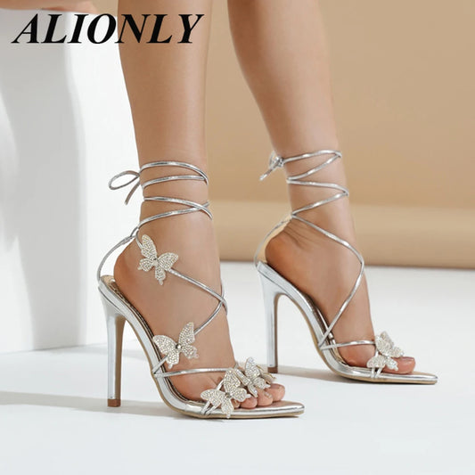 High Heels Shoes For Women Summer 2025 New Bow Tie Strap French sandals