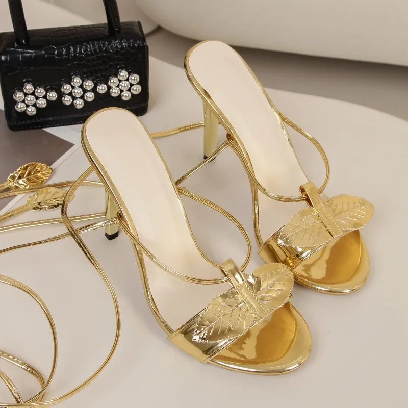 Women's Shoes 2025 New Buckle Strap Women's Sandals Fashion Narrow Band Office and Career Summer Plus Size Solid Heeled Sandals