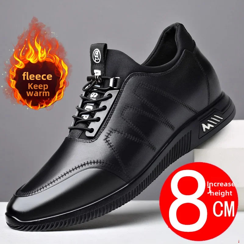 Invisible Height Increasing Leather Shoes