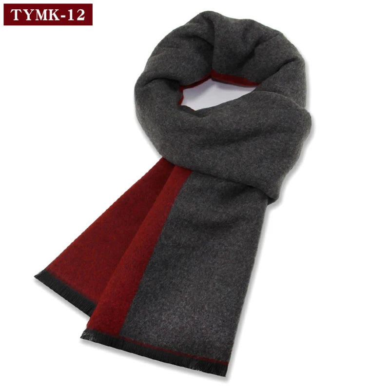 Luxury Wool Scarf for Men | Winter Warm Cashmere Silk Plaid Pashmina Shawl | EnigmaParis