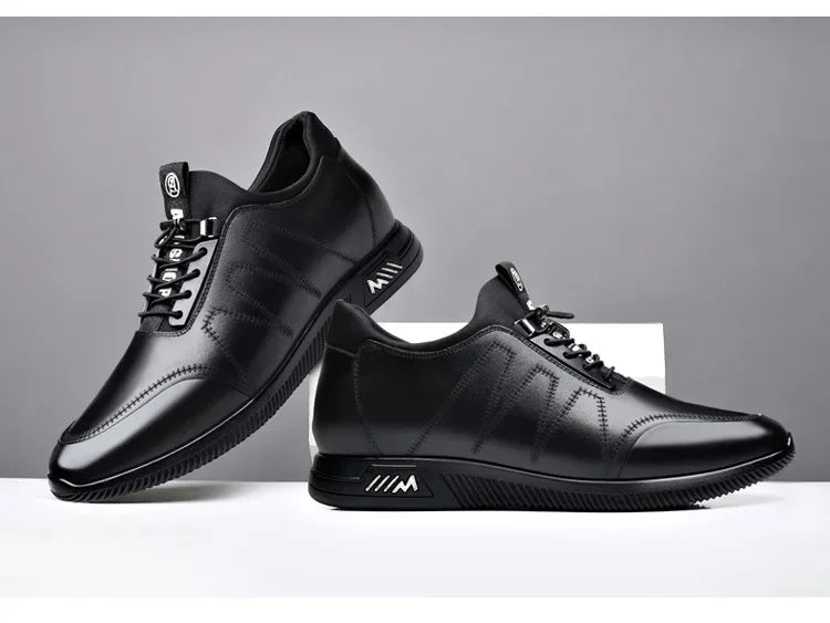 Invisible Height Increasing Leather Shoes