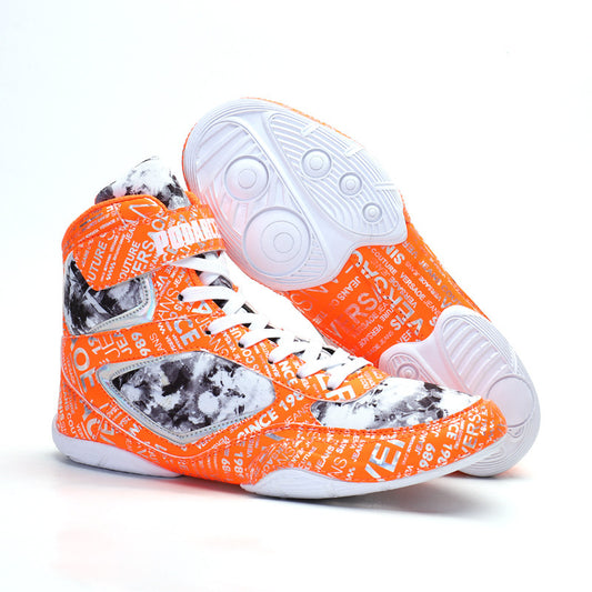 High-Top Boxing Shoe: Men's Sneaker in Fashion Graffiti Style