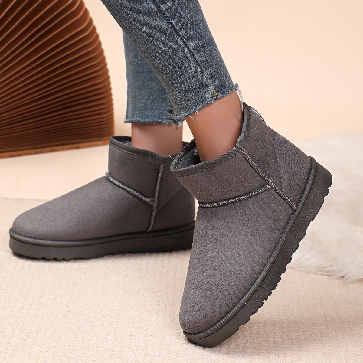 Winter Women's Warm Cotton Velvet Snow Boots - EnigmaParis