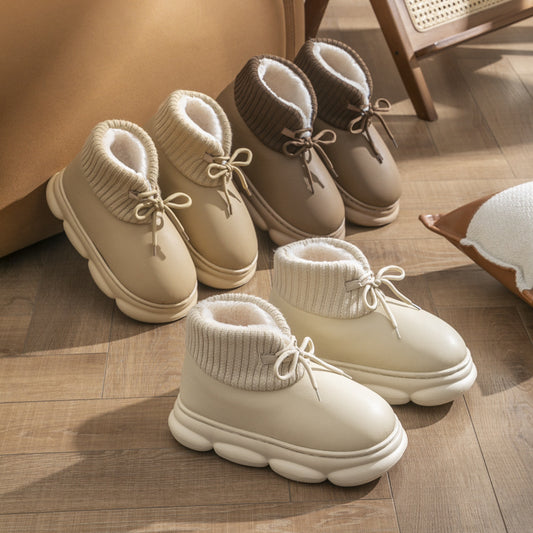 Velvet Insulated High-Top Cotton-Padded Shoes for Women - Autumn/Winter.