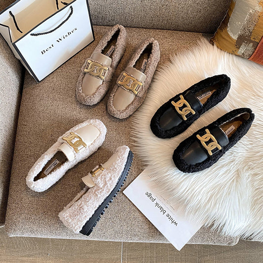 Wearing Thick Soled New Style Cotton Ladybird Shoes For Women In Autumn And Winter - EnigmaParis