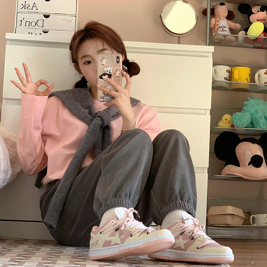 Women's Japanese Star Ins Tide Sneakers - Wild Spring and Autumn Soft Casual Sports Shoes - EnigmaParis