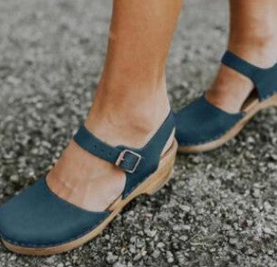 Belt Buckle Thick Heel Sandals Women's Shoes Buckle Single Shoes