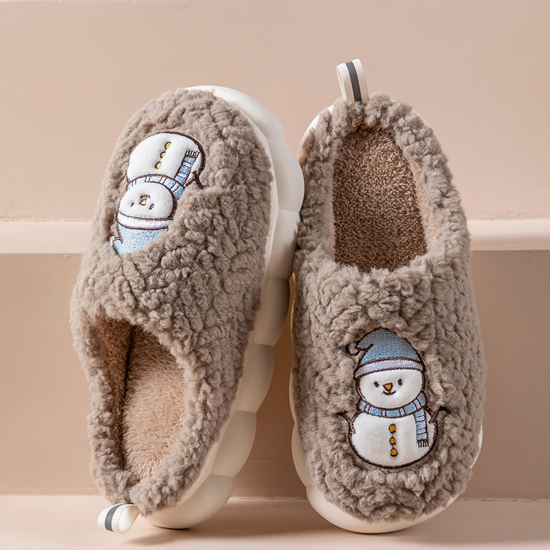 Cartoon Plush Platform Indoor Cotton Slippers - Warm and Cozy Footwear - EnigmaParis