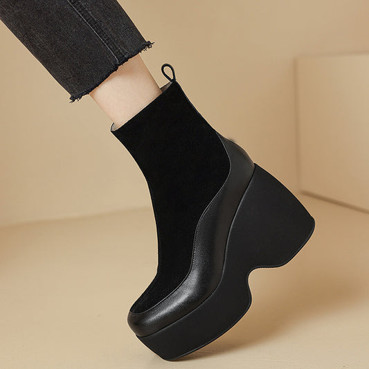 Small Platform Martin Boots Women's Genuine Leather