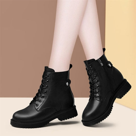 Women's Cotton Shoes Thick Heel Sole British Style Ankle Boots