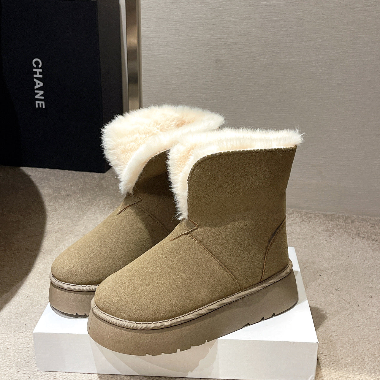Winter Warm Snow Boots New Fashion Foldable Fleece Cotton Shoes For Women Plus Velvet And Thickened Plush Ankle Boots - EnigmaParis
