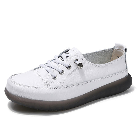 Women's Fashionable Casual Soft Bottom Leather Low-cut Sneakers