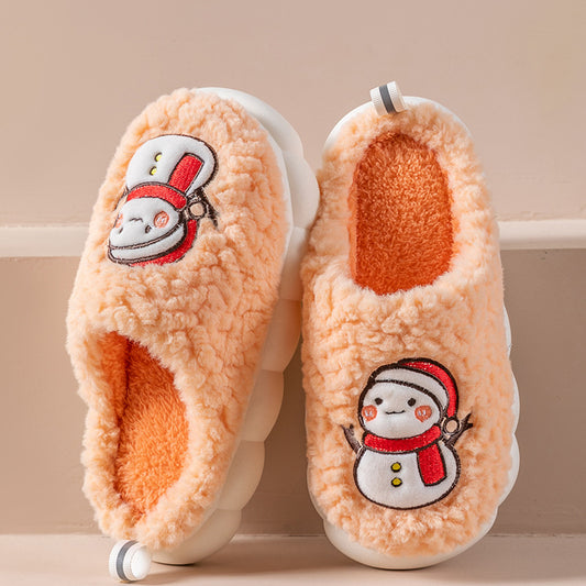 Cartoon Plush Platform Indoor Cotton Slippers - Warm and Cozy Footwear - EnigmaParis
