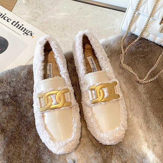 Wearing Thick Soled New Style Cotton Ladybird Shoes For Women In Autumn And Winter - EnigmaParis