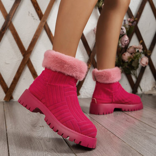 Winter Ankle Boots Fashoin Thick-soled Thickened Snow Boots For Women Plush Shoes - EnigmaParis