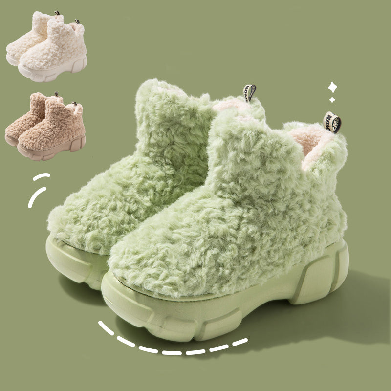 Winter Cashmere Snown Boots With 6cm Platform Warm Plus Velvet High-top Fleece Cotton Shoes Women Outdoor Indoor House Plush Shoes - EnigmaParis