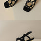 Summer Retro Hollow-out Roman Style Sandals High Heels