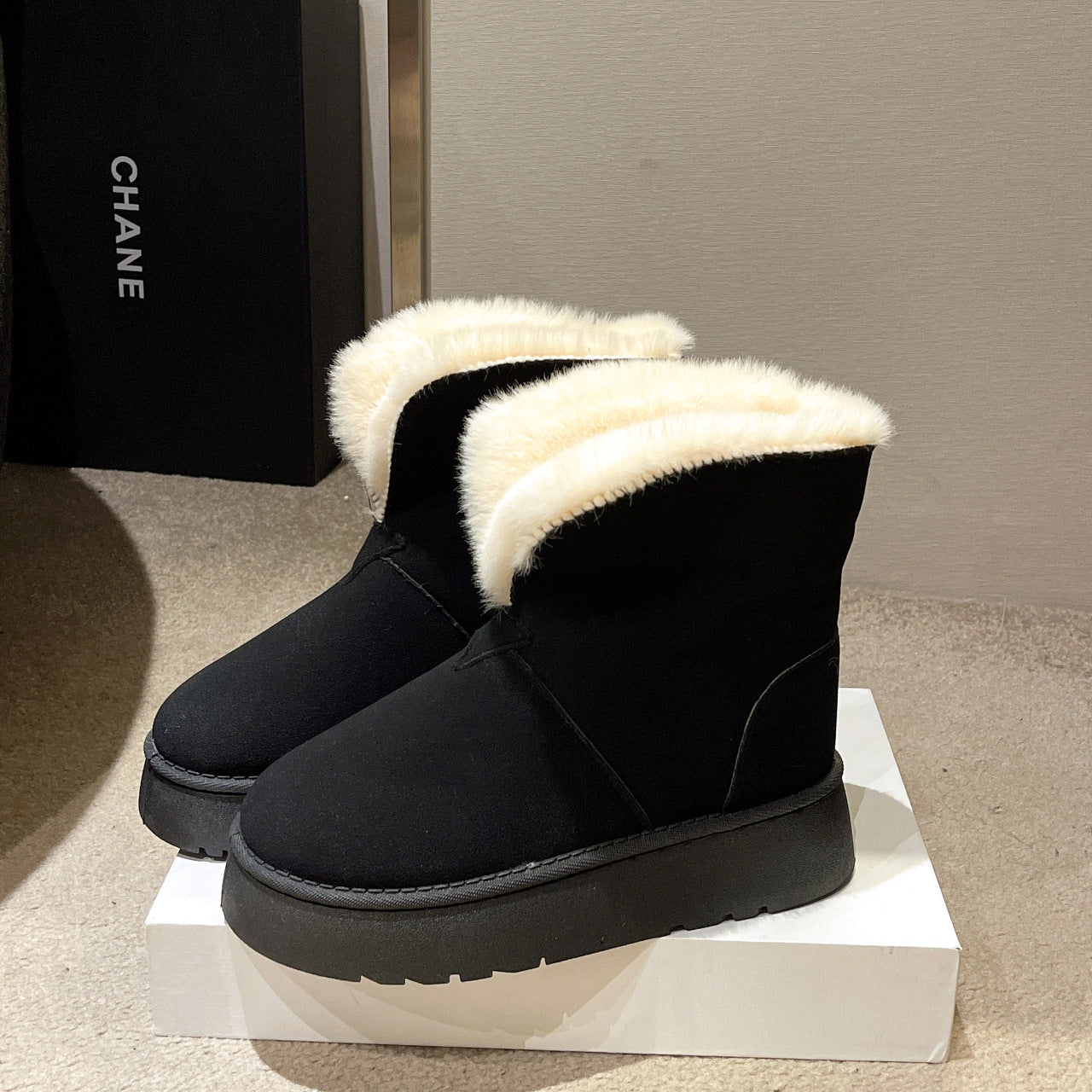 Winter Warm Snow Boots New Fashion Foldable Fleece Cotton Shoes For Women Plus Velvet And Thickened Plush Ankle Boots - EnigmaParis