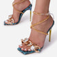 Women's New Square Head Snake Print Sandals