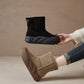 Mid-calf Length Snow Boots Female Fleece Lined Padded Warm Keeping - EnigmaParis