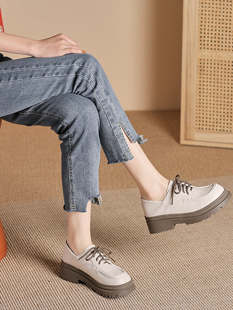 Women's Deep Cut Thick Heel Shoes - Fashionable and Comfortable Footwear - EnigmaParis