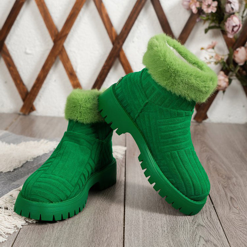 Winter Ankle Boots Fashoin Thick-soled Thickened Snow Boots For Women Plush Shoes - EnigmaParis