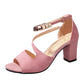 One Word Buckle Fish Mouth Thick Heel Mid-heel Fashion Women's Sandals