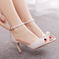 Women's Pearl Peep-toe High-heeled Sandals