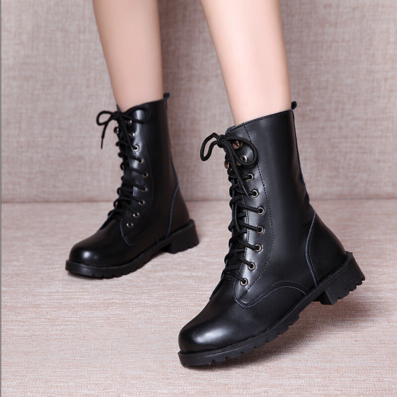 Thick Bottom Square Root British Wind Boots