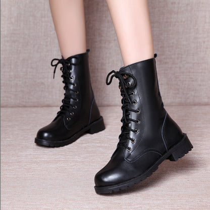 Thick Bottom Square Root British Wind Boots