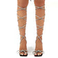Plus Size Women's Shoes With Roman Rhinestone Straps