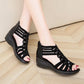 Wedge Fish Mouth Rhinestone Sandals