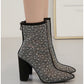 Rhinestone High Heel Boots
