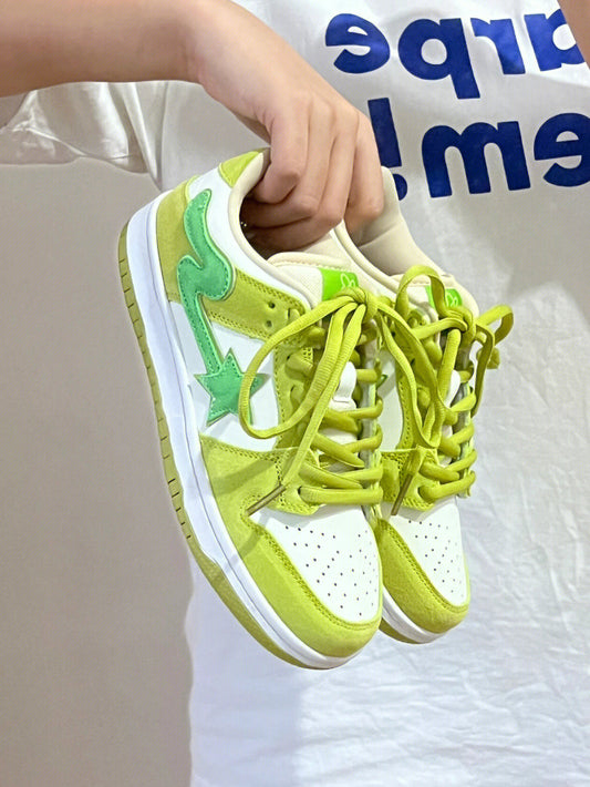Men's Platform Sneaker in Apple Green | Retro Casual Shoes