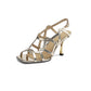 Summer Retro Hollow-out Roman Style Sandals High Heels