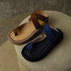 Women's Casual Round Toe Mid Heel Sandals Platform Shoes