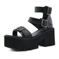 Brand Cool Leisure Platform Chunky Heels Gladiator Gothic Girls Women