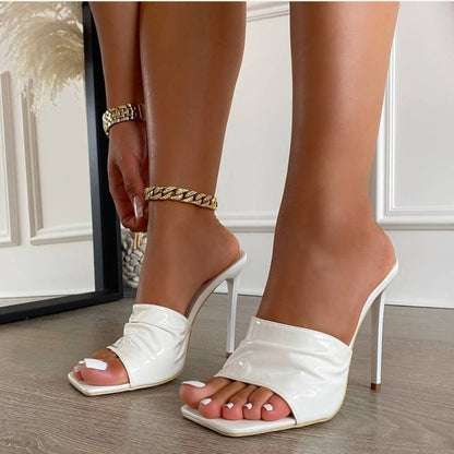 Net Red Sexy All-match Wrinkle Sandals 636-51 Are Available In Size 40